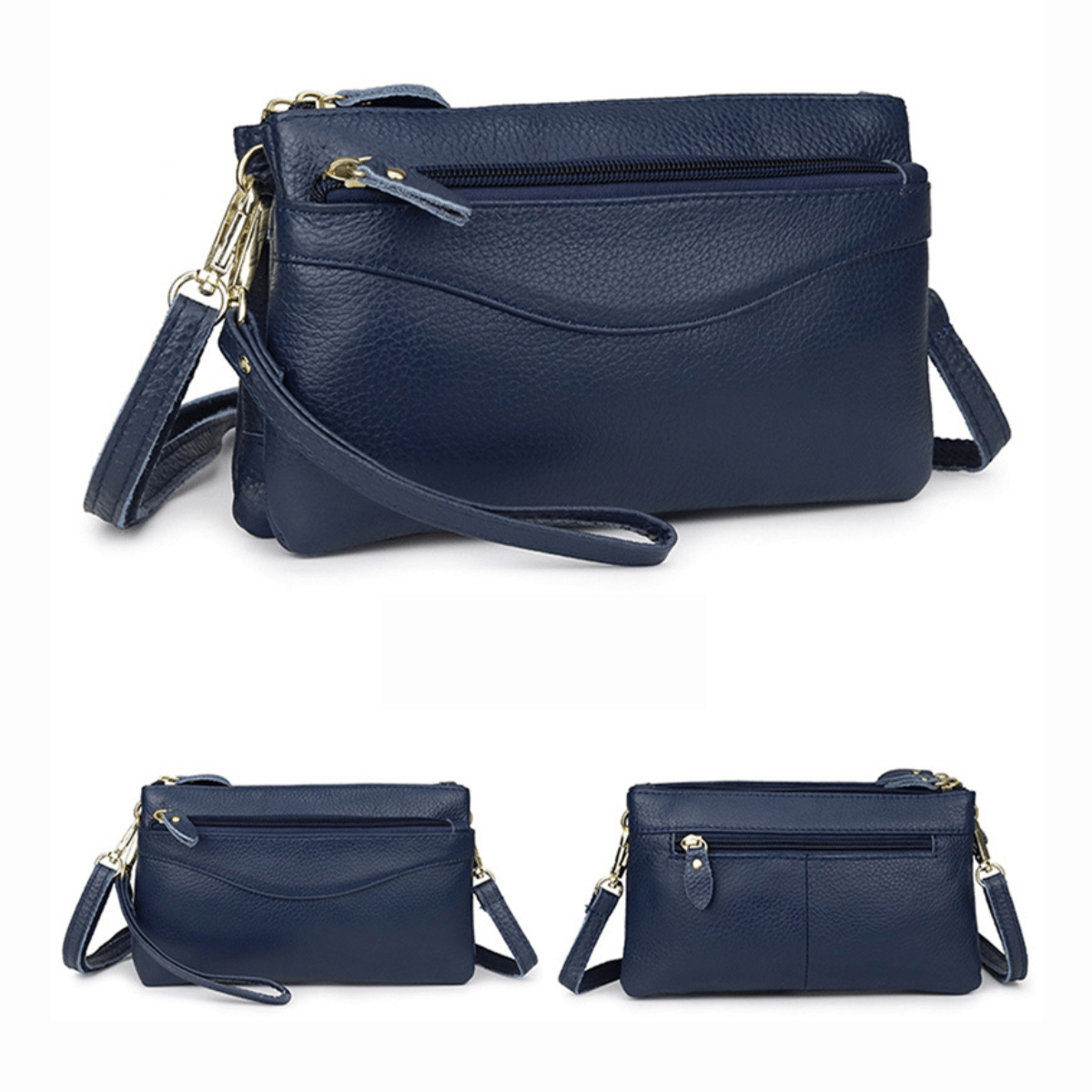 Pochette de Luxe en Cuir Bleu pour Femme