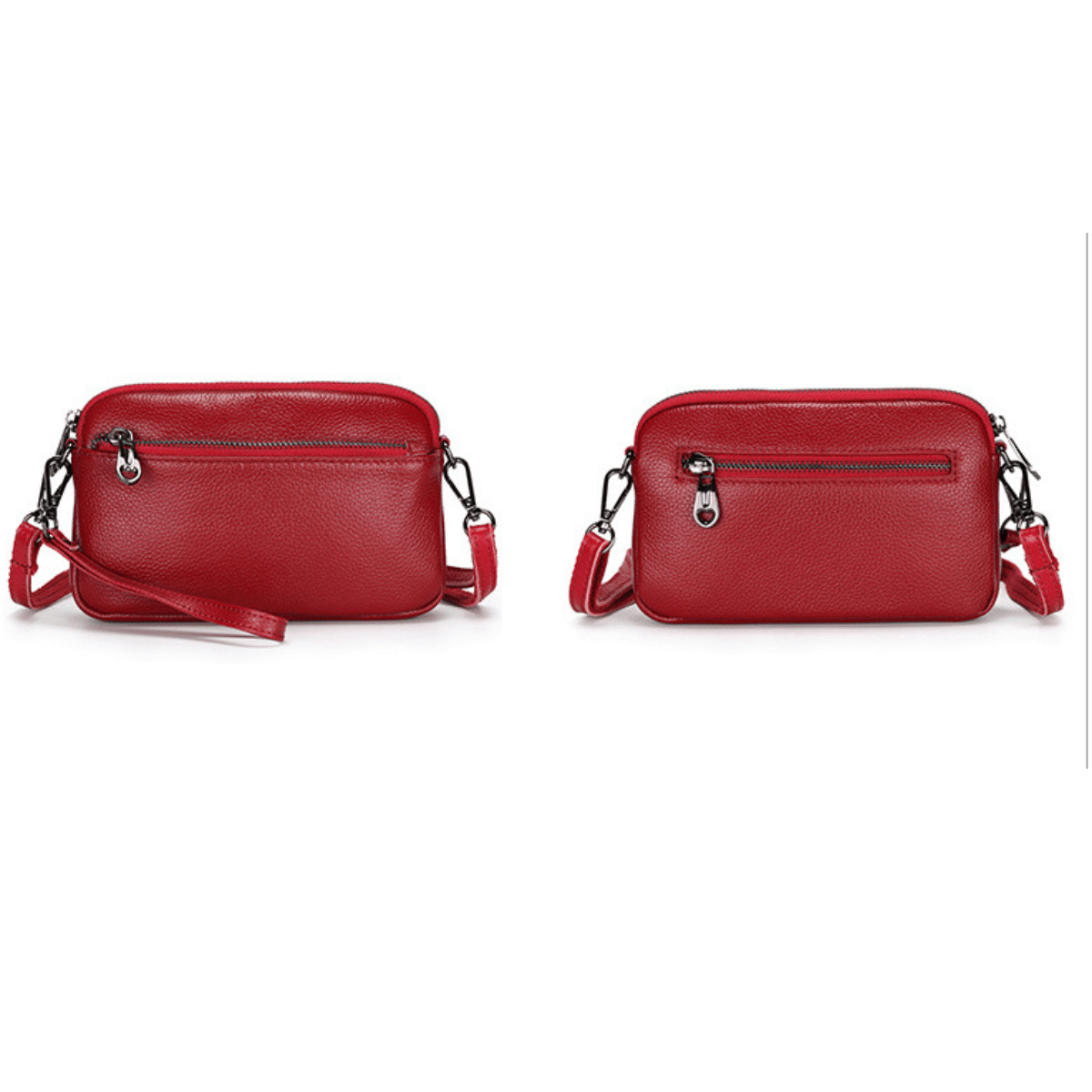 Pochette en Cuir Souple Rouge pour Femme