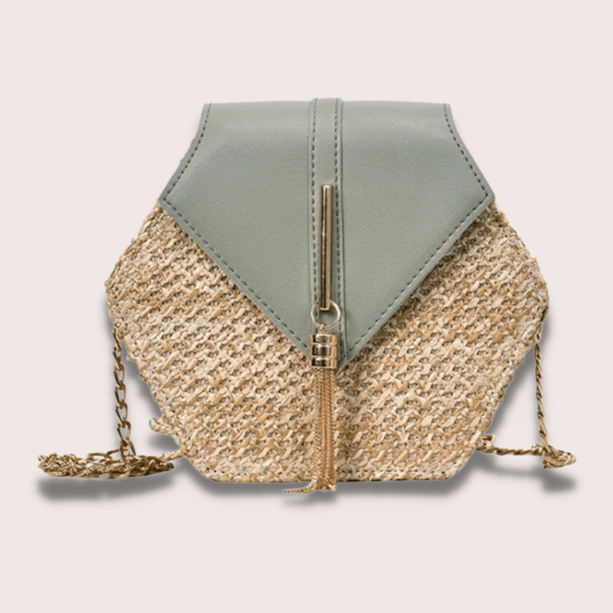 Pochette Rotin Verte